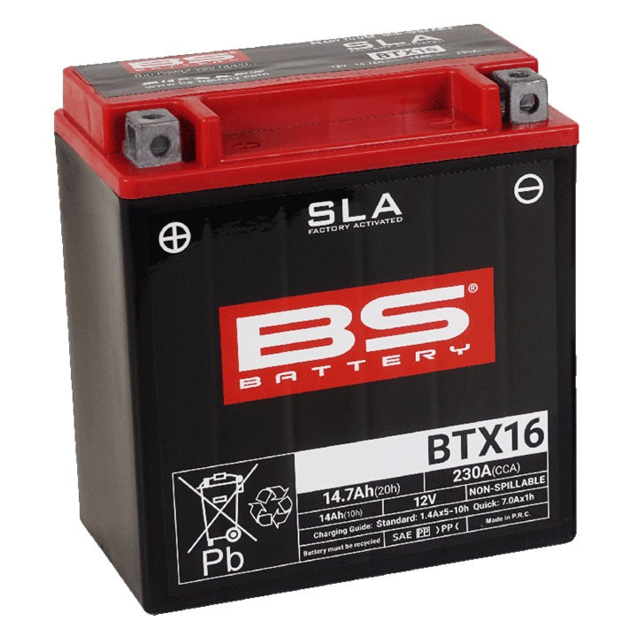 Tvorničko aktiviran akumulator BS-BATTERY BTX16 (FA) (YTX16 (FA)) SLA