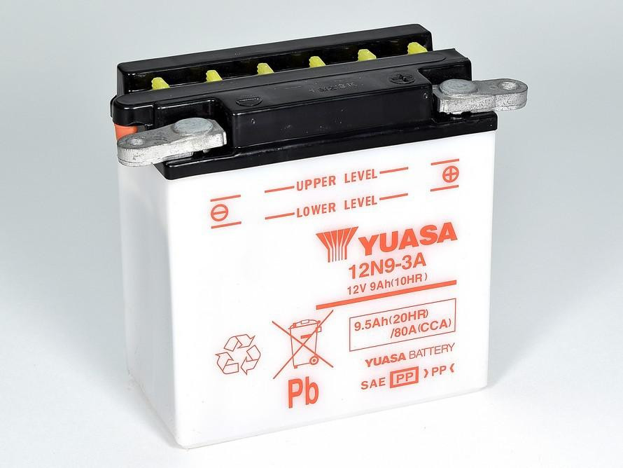 Conventional 12V battery NO ACID YUASA 12N9-3A