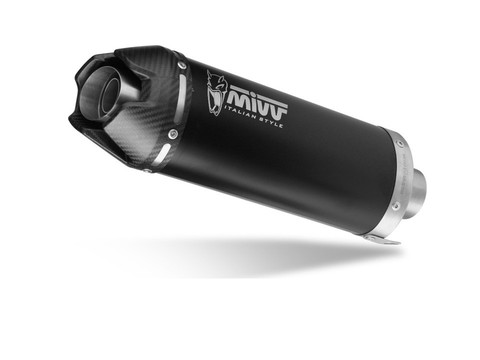 Silencer MIVV AK-1 CF.004.LZK Black with carbon cap for CFMOTO 450 NK 2023-2024
