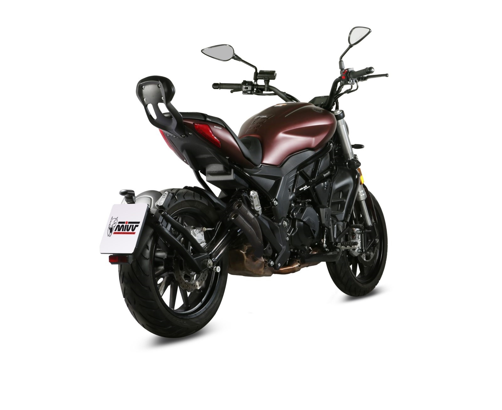 Silencer MIVV DOUBLE GUN E.005.LDGB Black stainless steel for BENELLI 502 C Cruiser 2019-2024