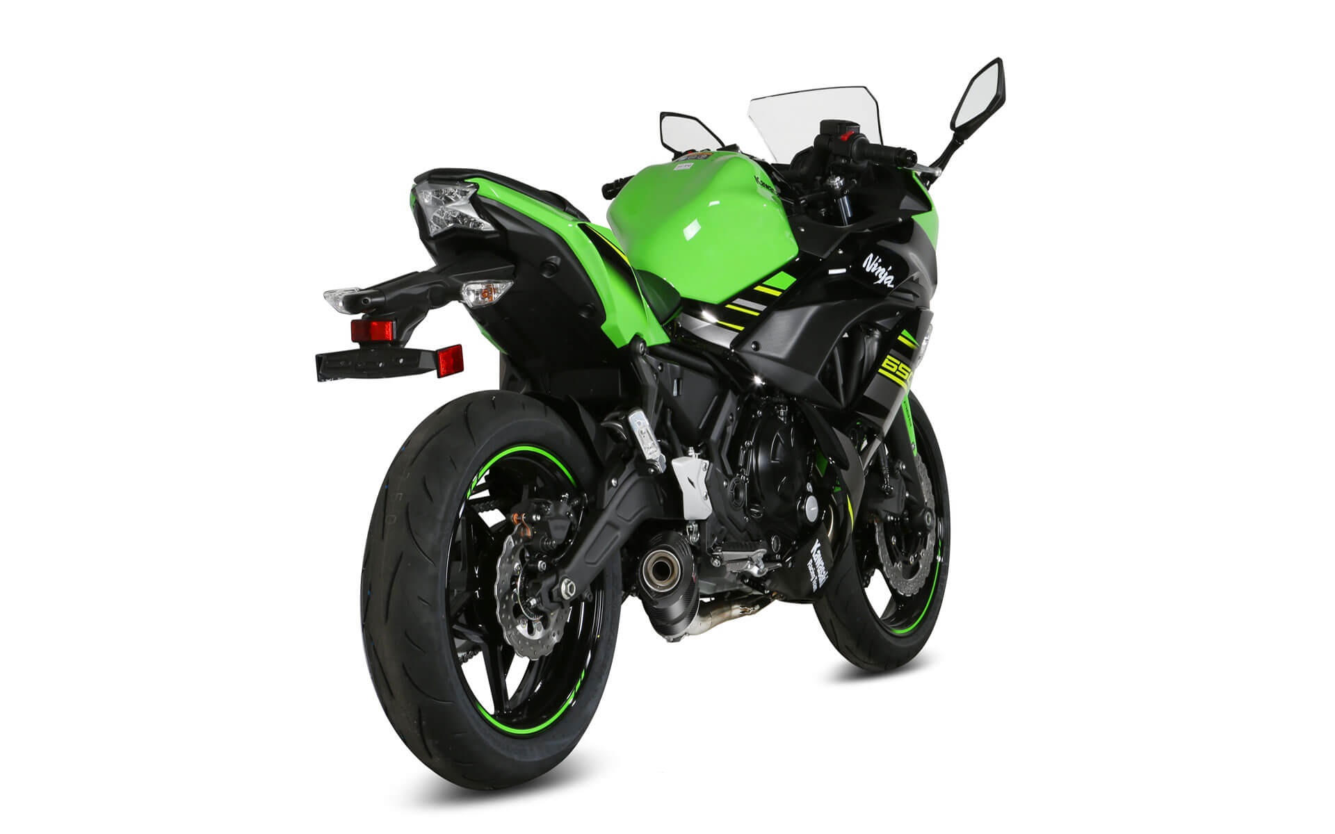 Cijeli ispušni sustav 2x1 MIVV OVAL K.044.L3C Carbon / Carbon cap for KAWASAKI Z 650 2017-2023, KAWASAKI Ninja 650 2017-2023