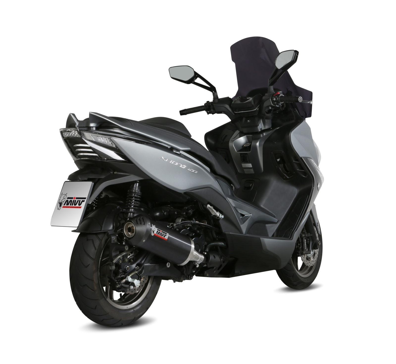 Silencer MIVV OVAL O.010.LVC Steel black / Carbon cap for KYMCO Xciting 400 / S / VS 2013-2019