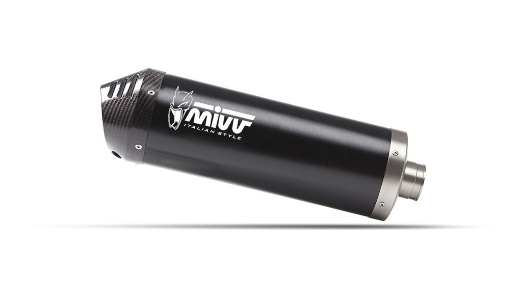 Silencer MIVV OVAL T.032.LVC Black with carbon cap for TRIUMPH Tiger 850 Sport 2021-2025