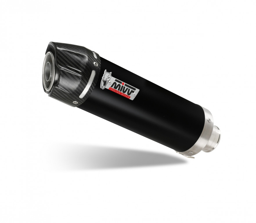 Cijeli ispušni sustav 1x1 MIVV GP VO.002.LXBC Black with carbon cap for VOGE Brivido 125 R  2023-2024