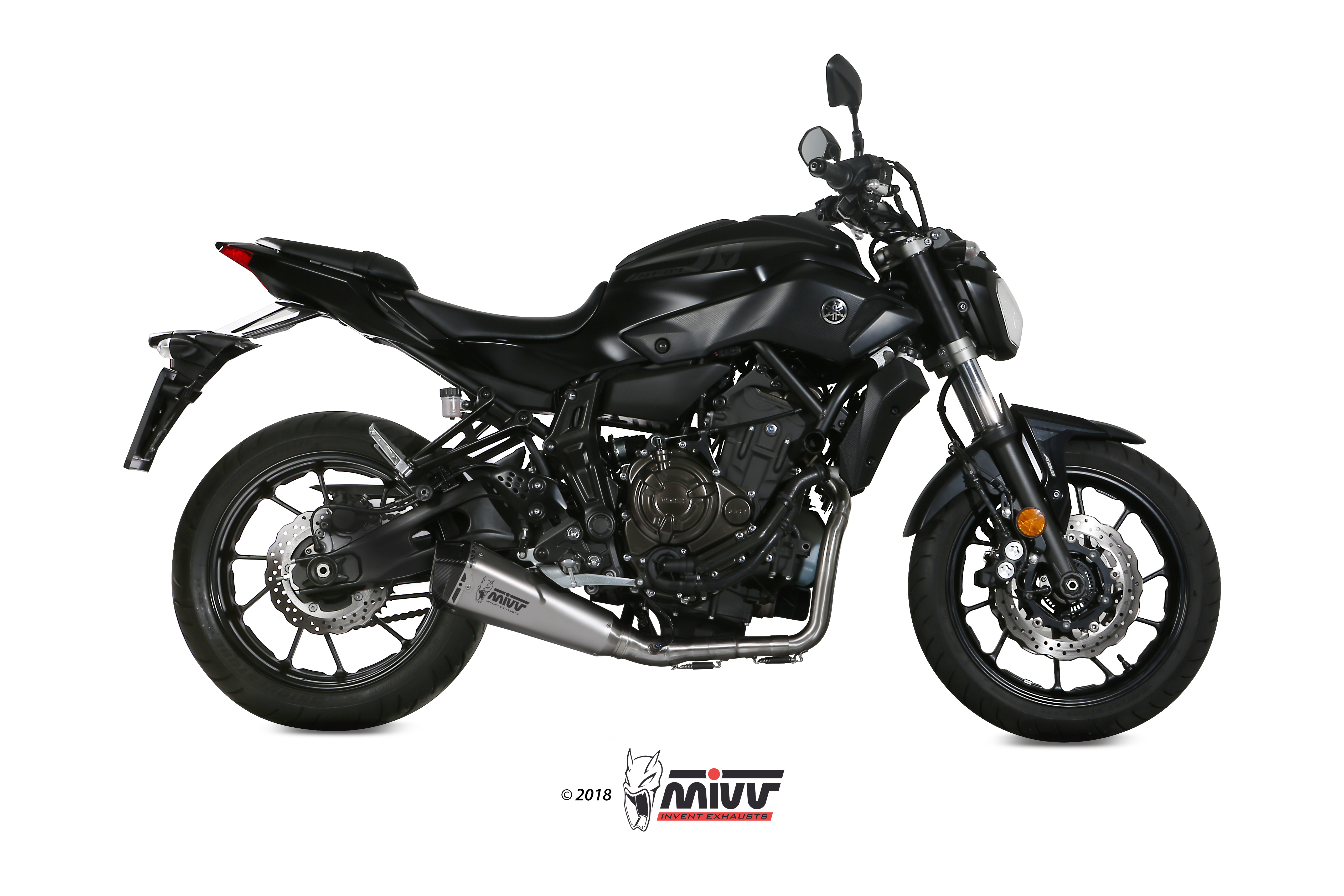 Cijeli ispušni sustav 2x1 MIVV DELTA RACE Y.044.LDRX Stainless Steel / Carbon cap for YAMAHA MT-07 700 2014-2020