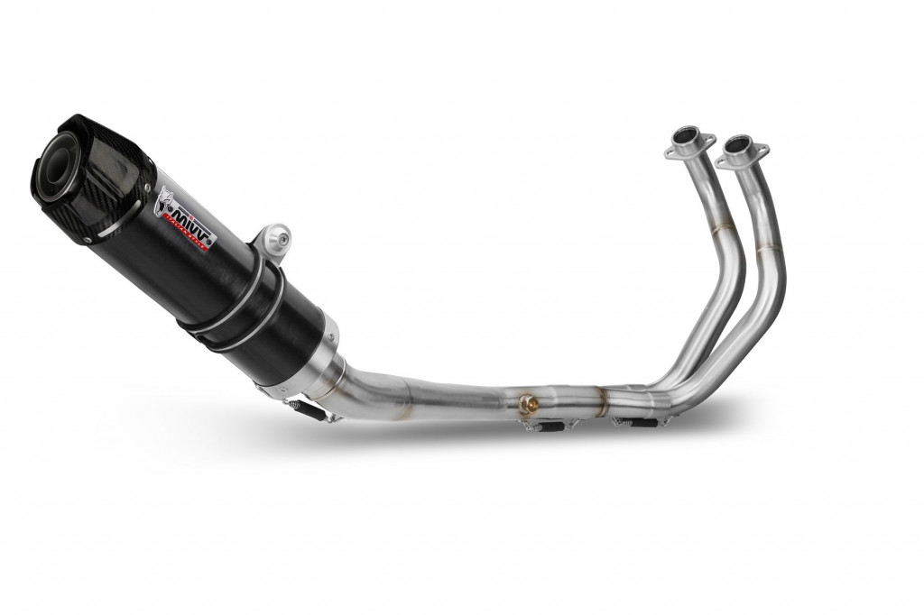 Cijeli ispušni sustav 2x1 MIVV GP Y.045.LXBC Black with carbon cap for YAMAHA MT-07 700 2014-2024