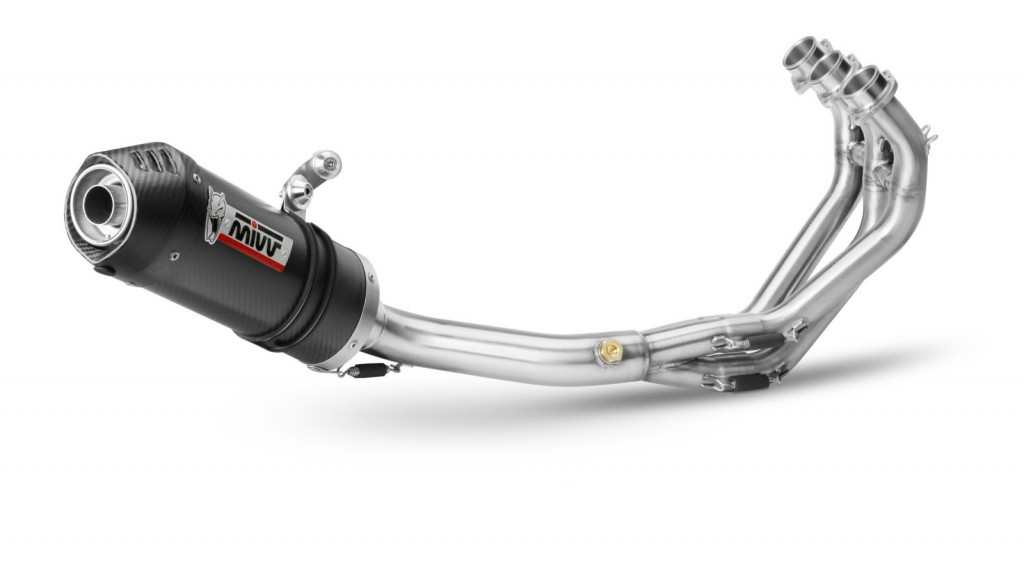 Full exhaust system 3x1 MIVV OVAL Y.054.L3C Carbon / Carbon cap for YAMAHA XSR 900 2016-2021