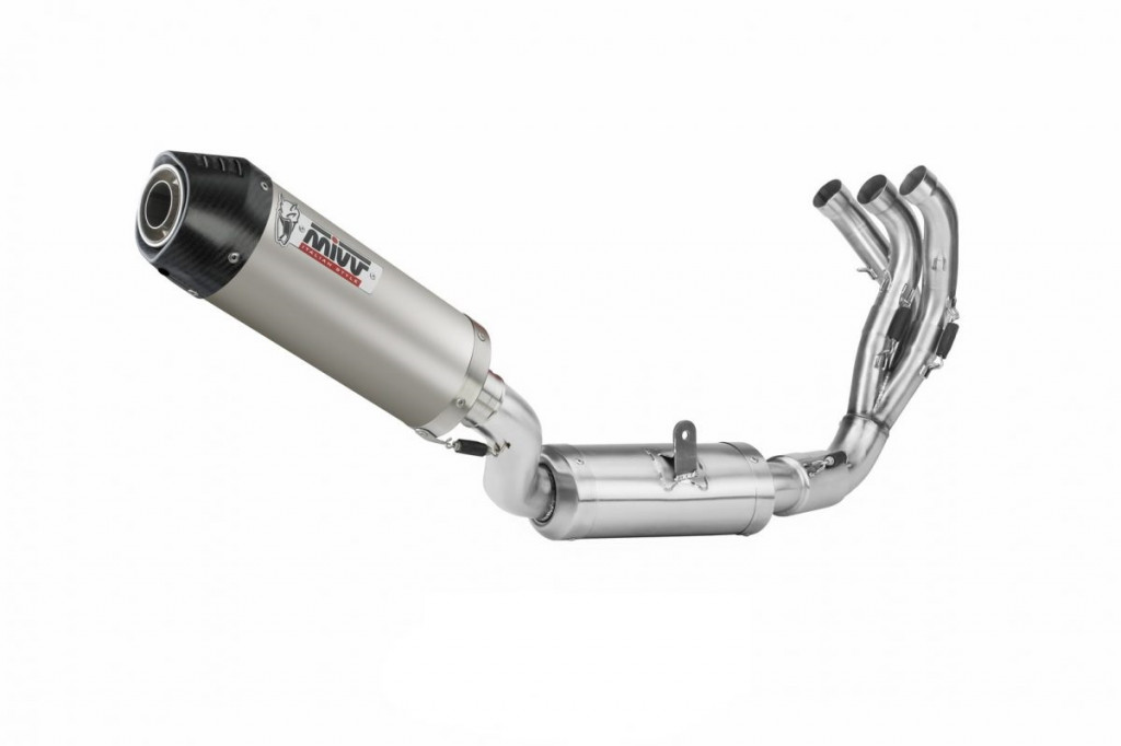 Full exhaust system 3x1 MIVV OVAL Y.069.L4C Titanium / Carbon Cap for YAMAHA Tracer 9 2021-2024