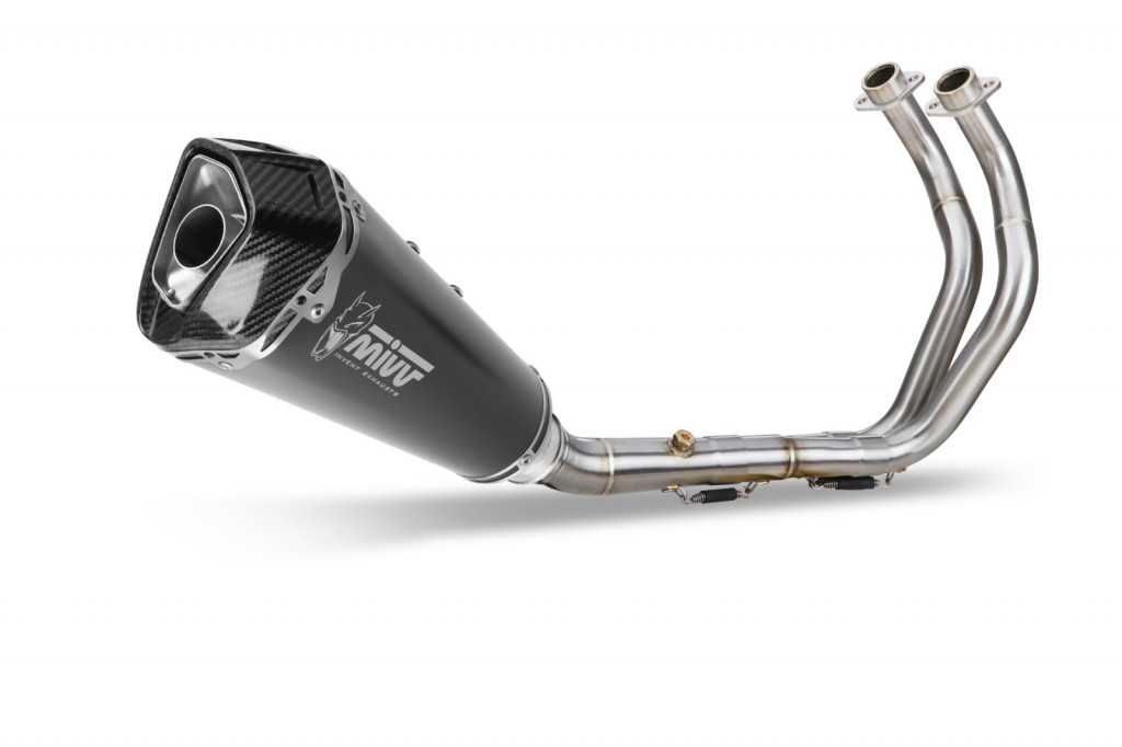 Cijeli ispušni sustav 2x1 MIVV DELTA RACE Y.074.LDRB Black Stainless Steel for YAMAHA MT-07 700 2021-2024