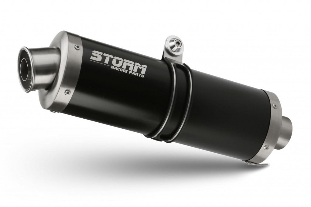 Silencer STORM OVAL K.049.LX2B Steel black for KAWASAKI Versys 1000 / S / SE 2019-2024