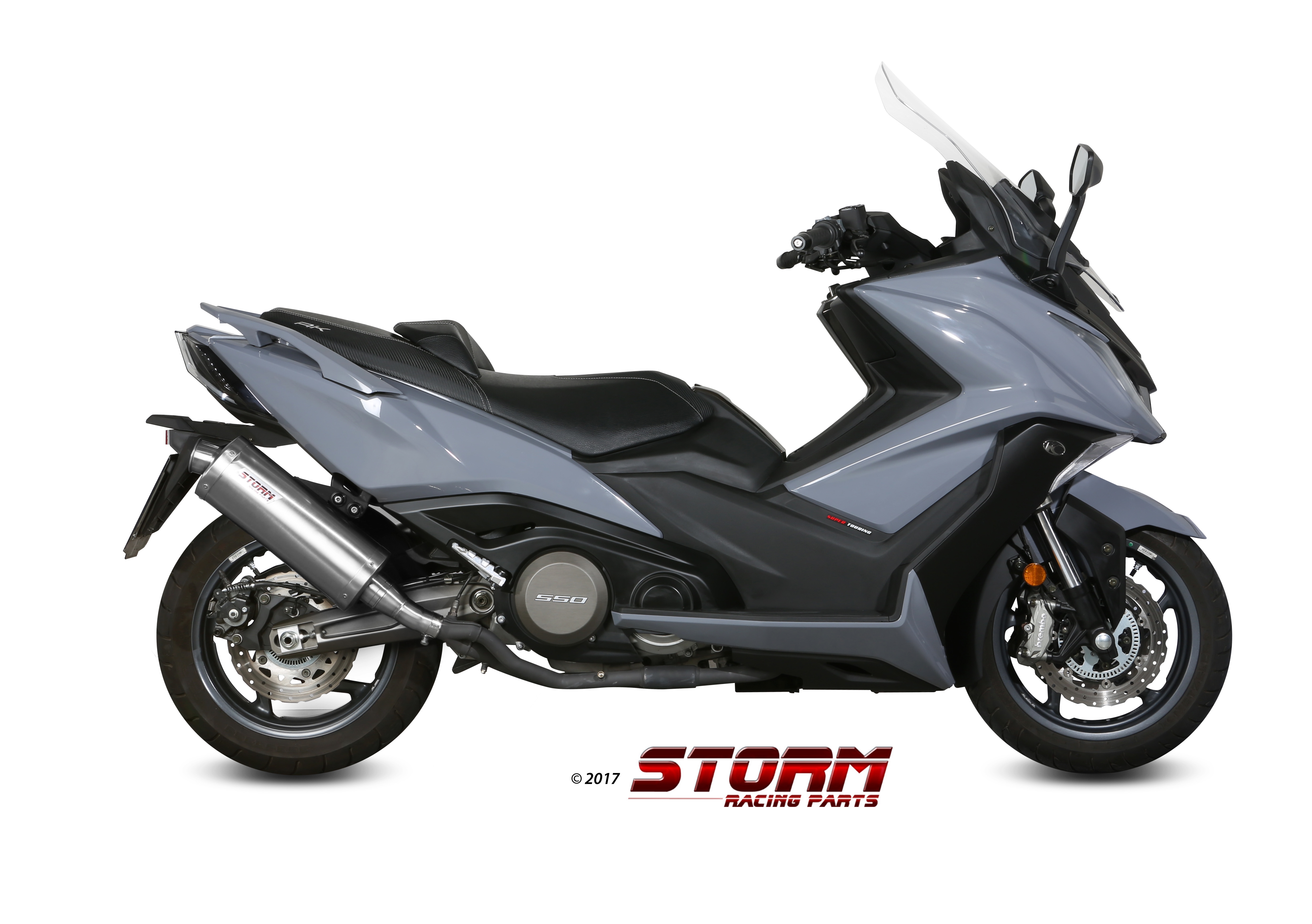 Silencer STORM OVAL O.008.LX2 Stainless Steel for KYMCO AK 550 2017-2020