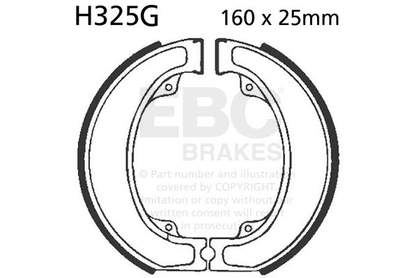 Brake shoe set EBC H325G grooved