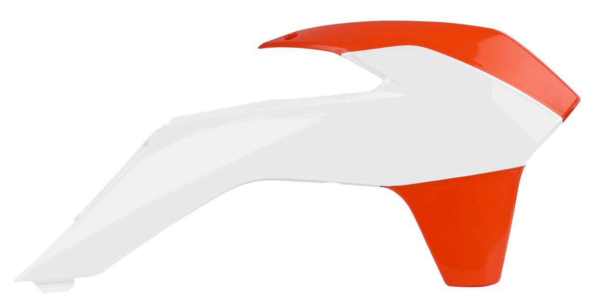 Radiator scoops POLISPORT 8417400001 (pair) white/orange KTM