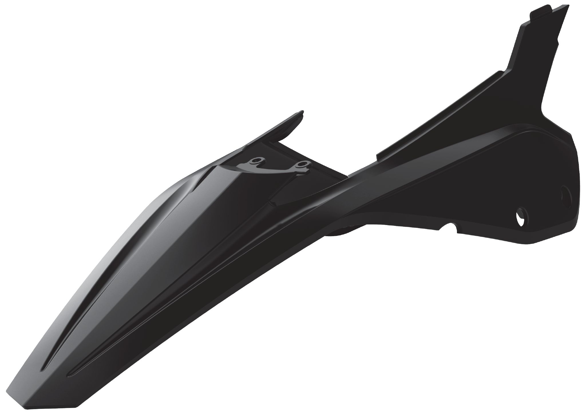 Rear fender + side panels POLISPORT 8585300002 Crni