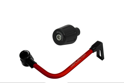 Lever guard in aluminium + left end ACCOSSATO DE004 with red hose and joint right