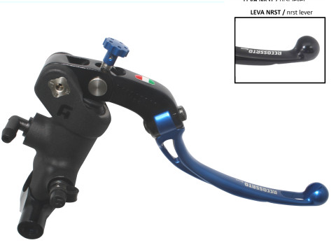 Radial brake master cylinder ACCOSSATO PC008 PRS 19 x 17-18-19 with folding lever,blue
