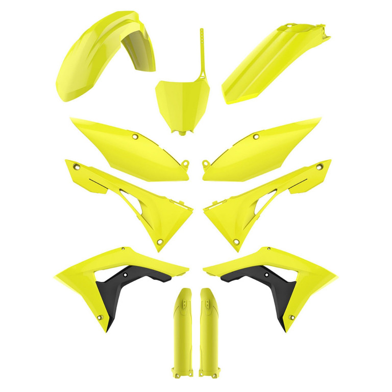 Plastic body kit POLISPORT 90819 Yellow flo for HONDA CRF 450 R 2019-2020, HONDA CRF 250 R 2019-2021