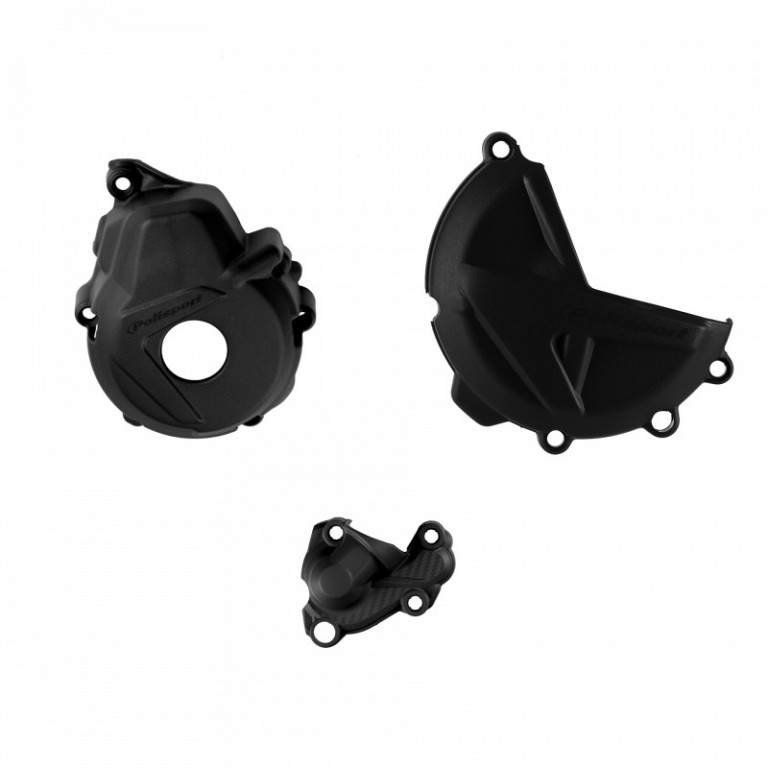 Clutch and ignition cover protector kit POLISPORT 91320 Crni