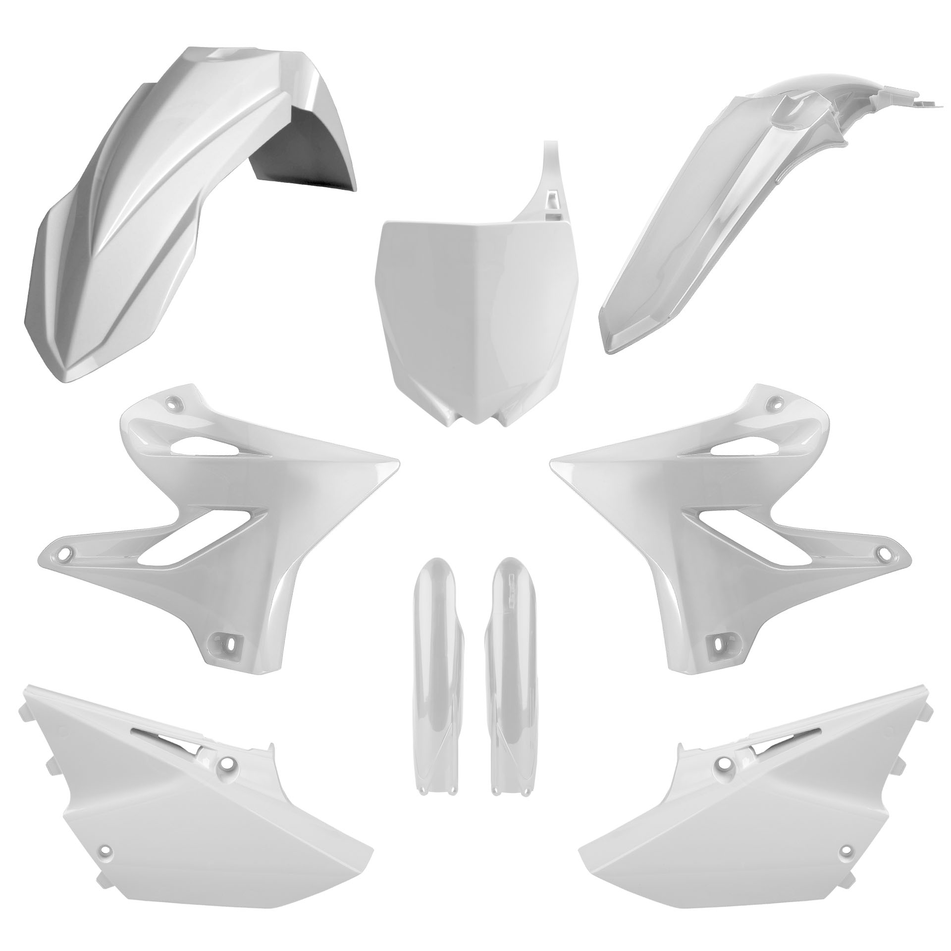 Plastic body kit POLISPORT 91389 White for YAMAHA YZ 125 2015-2020, YAMAHA YZ 250 2015-2020