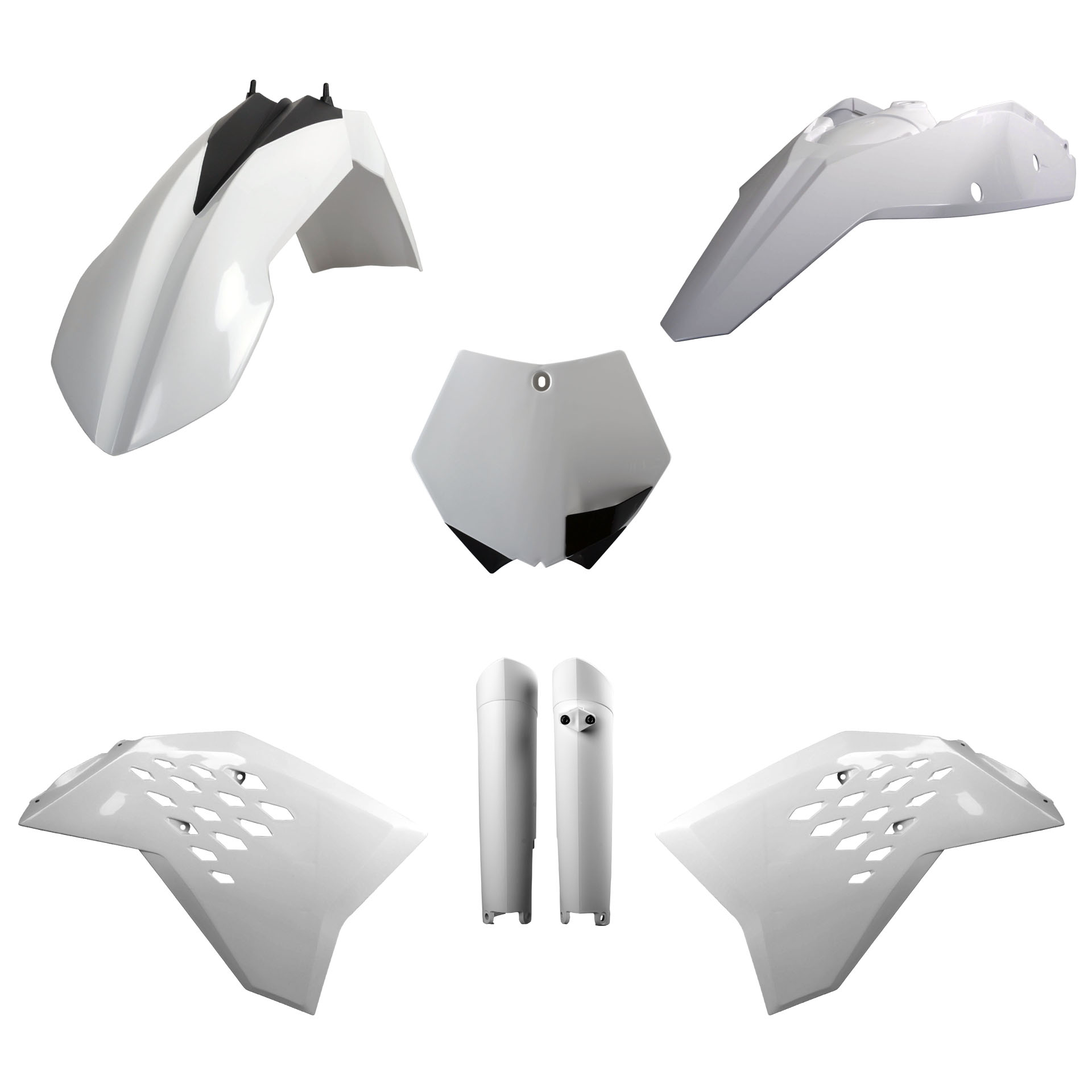 Plastic body kit POLISPORT 91439 White KTM