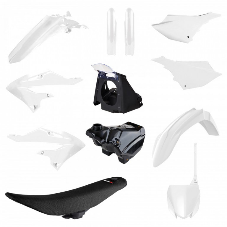 Plastic body kit POLISPORT 91572 restyling White for YAMAHA YZ 125 2002-2021, YAMAHA YZ 250 2002-2021