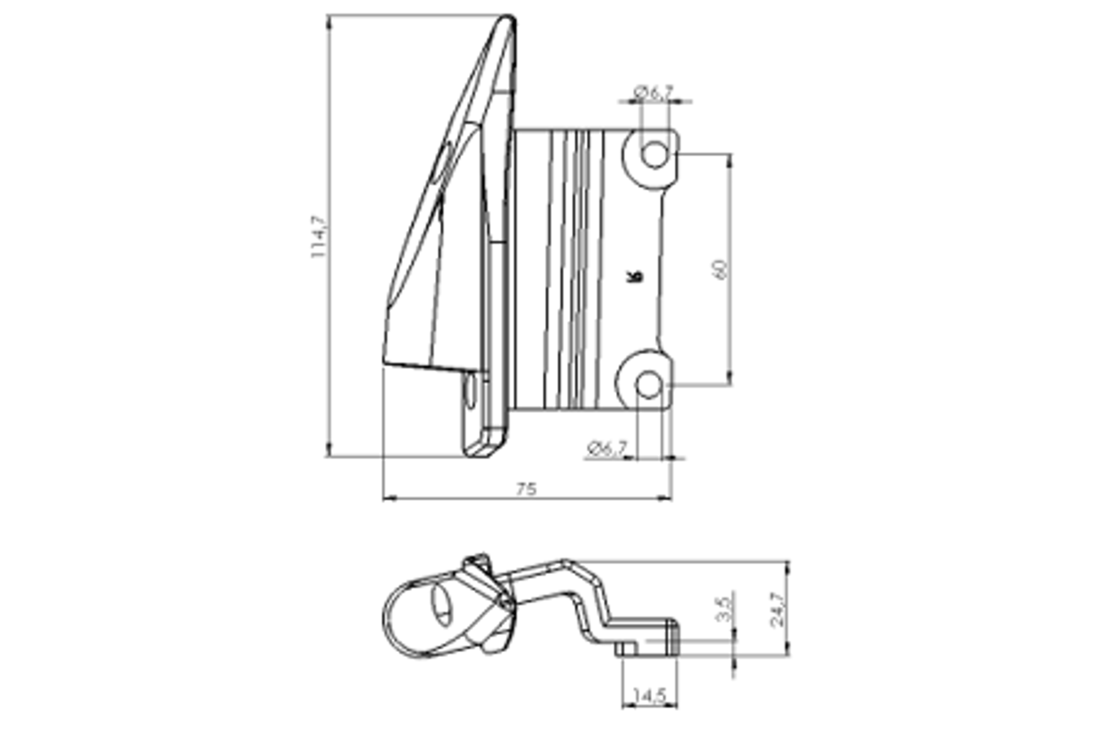Mirror adaptor PUIG ADAPTADOR DERECHO RETROVISOR HI-TECH I,II,III,G 9548N Crni to fairing
