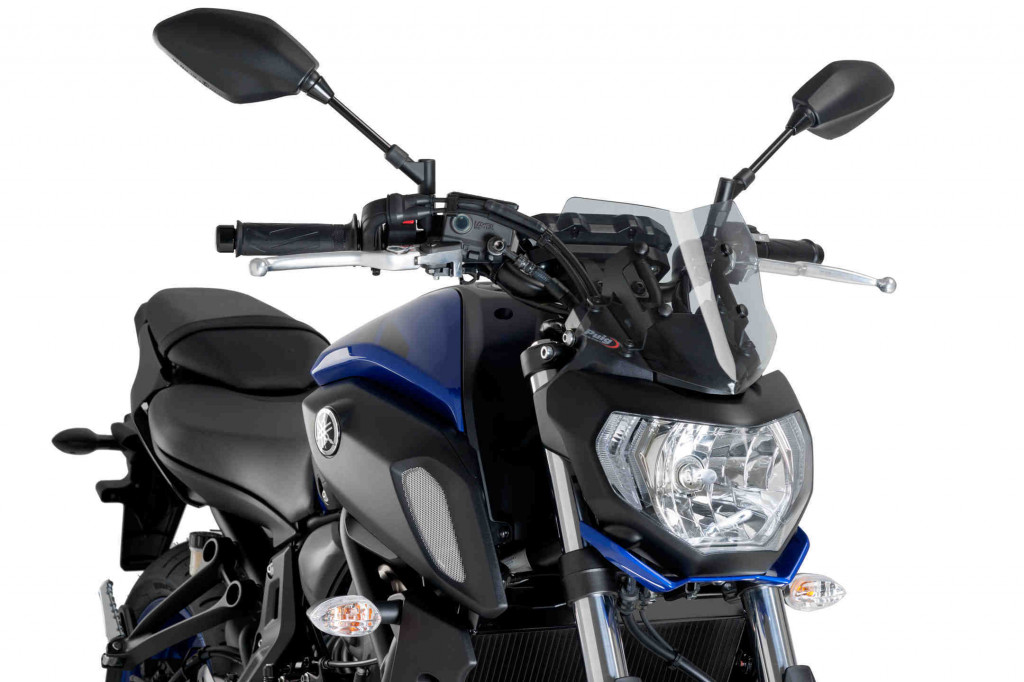 Windshield PUIG NEW GEN. SPORT 9666H smoke for YAMAHA MT-07 700 2018-2020