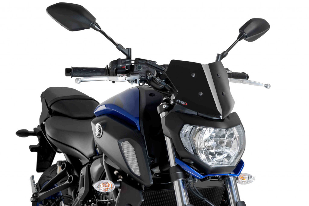Windshield PUIG NEW GEN. SPORT 9666N Crni for YAMAHA MT-07 700 2018-2020