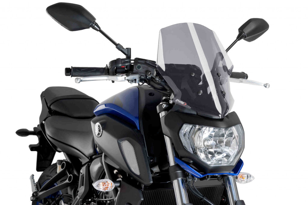 Windshield PUIG NEW GEN. SPORT 9667H smoke for YAMAHA MT-07 700 2018-2020
