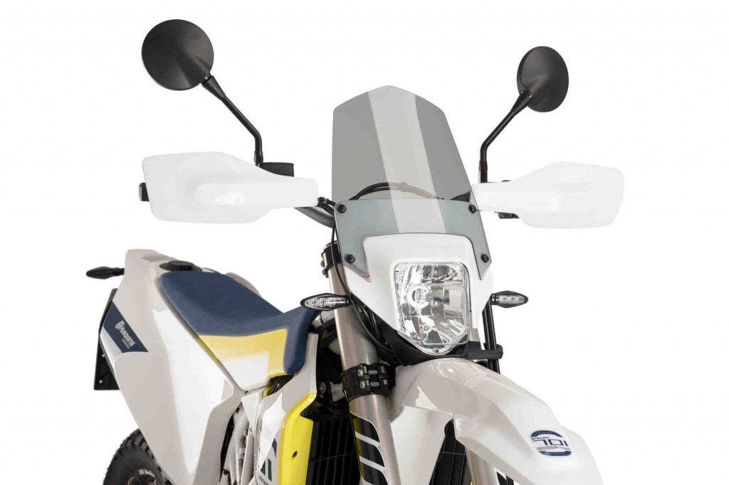 Windshield PUIG NEW GEN. SPORT 9867H smoke for HUSQVARNA Enduro 701 2016-2025, HUSQVARNA Supermoto 701 2015-2025