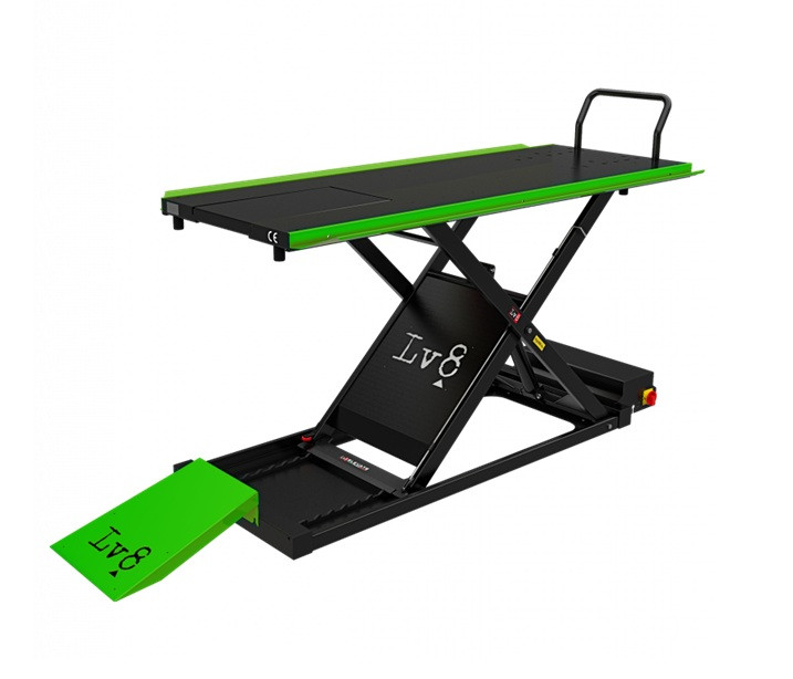 Motorcycle lift LV8 GOLDRAKE 400 FLOOR VERSION EG400E.G with electro-hydraulic unit (black and green RAL 6018)