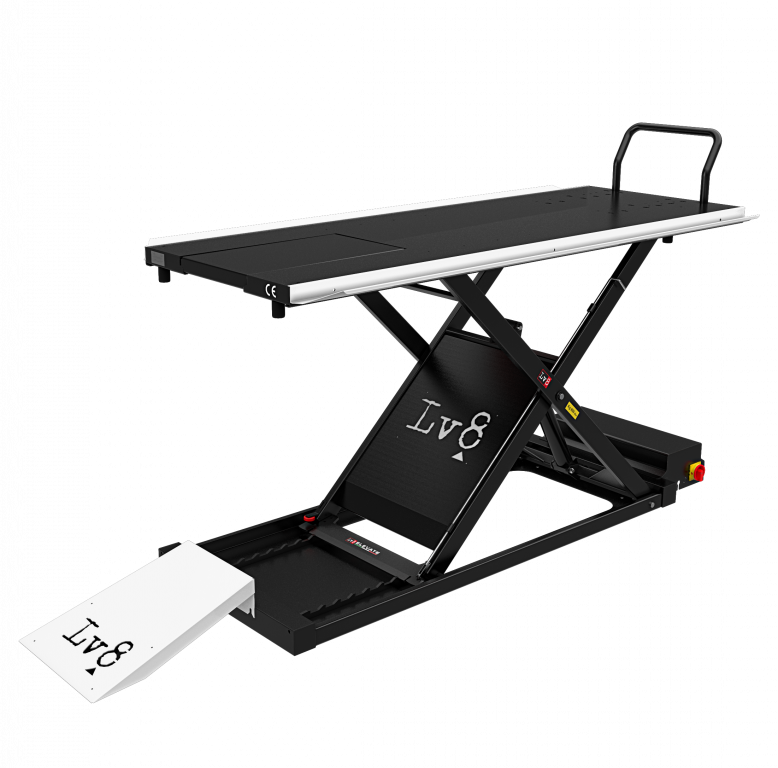 Motorcycle lift LV8 GOLDRAKE 400 FLOOR VERSION EG400E.W with electro-hydraulic unit (black and white RAL 9016)