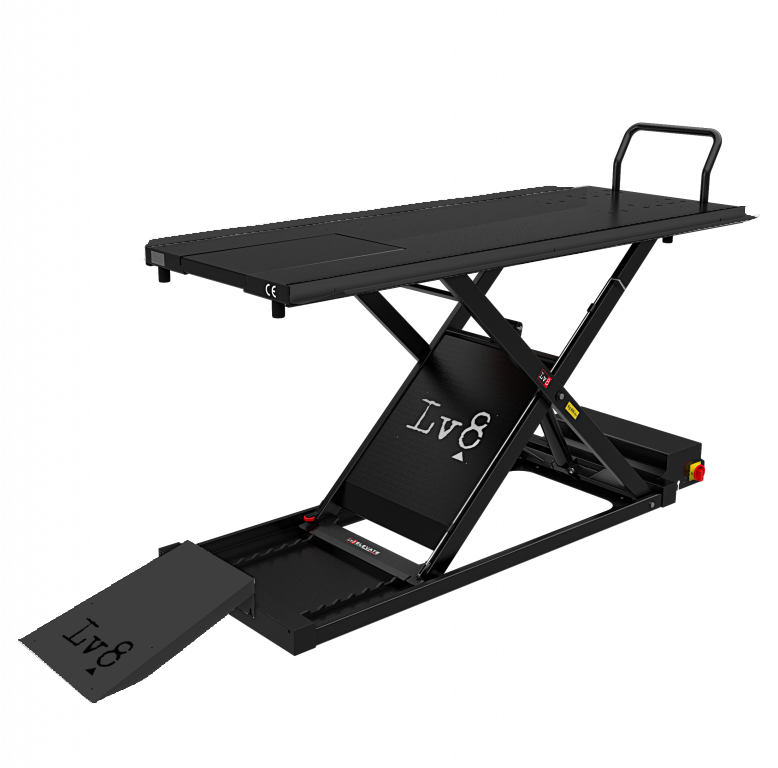 Motorcycle lift LV8 GOLDRAKE 400 FLOOR VERSION EG400P.BK with foot pedal pump (black)
