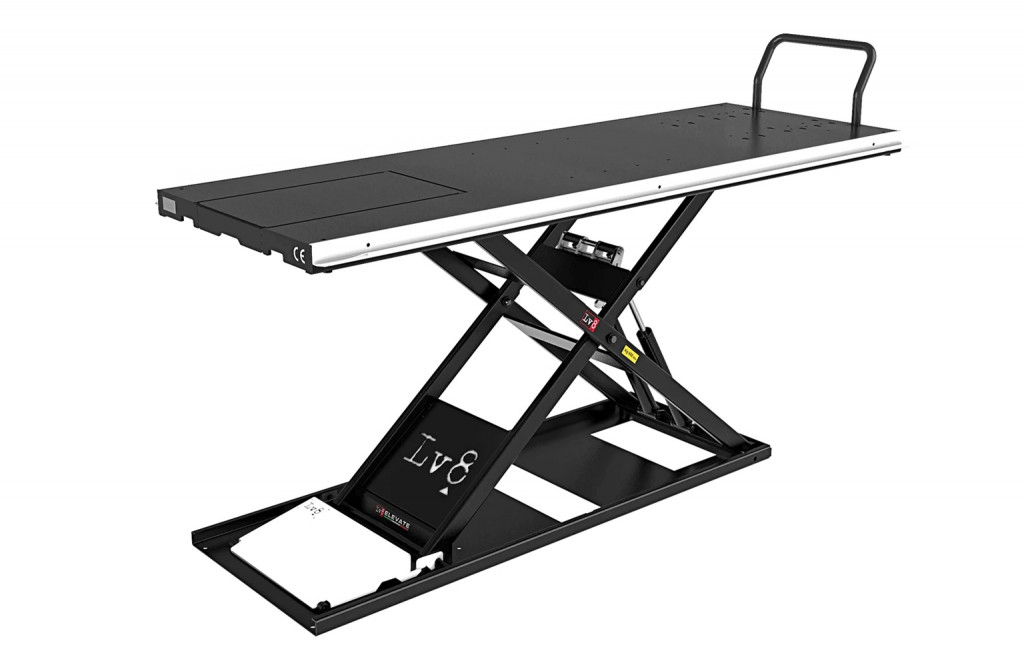 Motorcycle lift LV8 NANO 400 FLOOR VERSION EN400GE.W with electro-hydraulic unit (black and white RAL 9016)