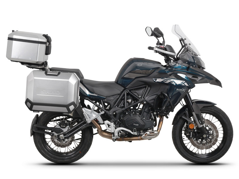 Set aluminijastih kofera sa nosači in pločo SHAD TERRA, 37L stražnji kofer in 36L/47L bočni koferi SHAD Benelli TRK 502 X 2022 -