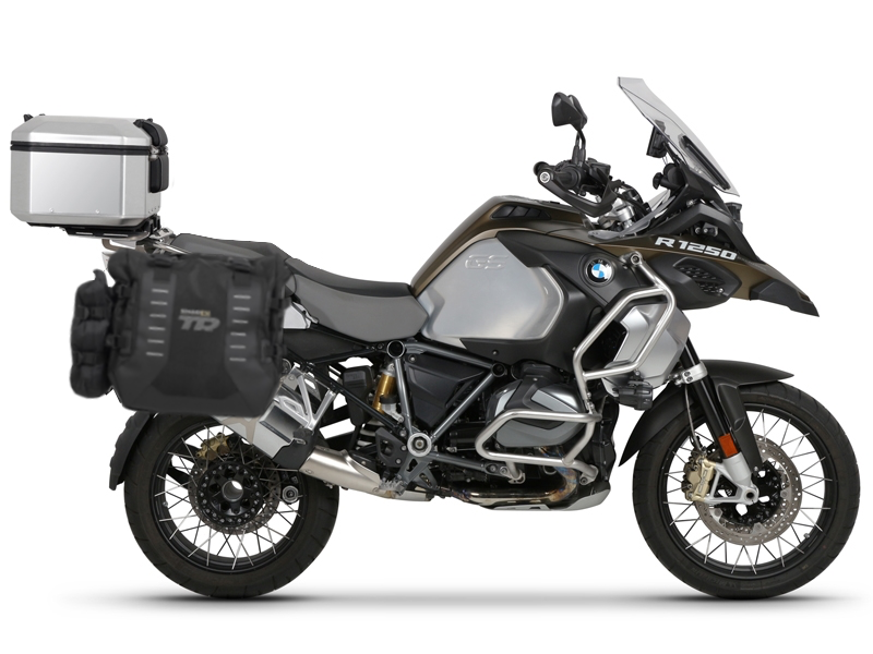Complete set of SHAD TERRA TR40 adventure saddlebags and SHAD TERRA aluminium 48L topcase, including mounting kit SHAD BMW R 1200 GS Adventure/ R 1250 GS Adventure