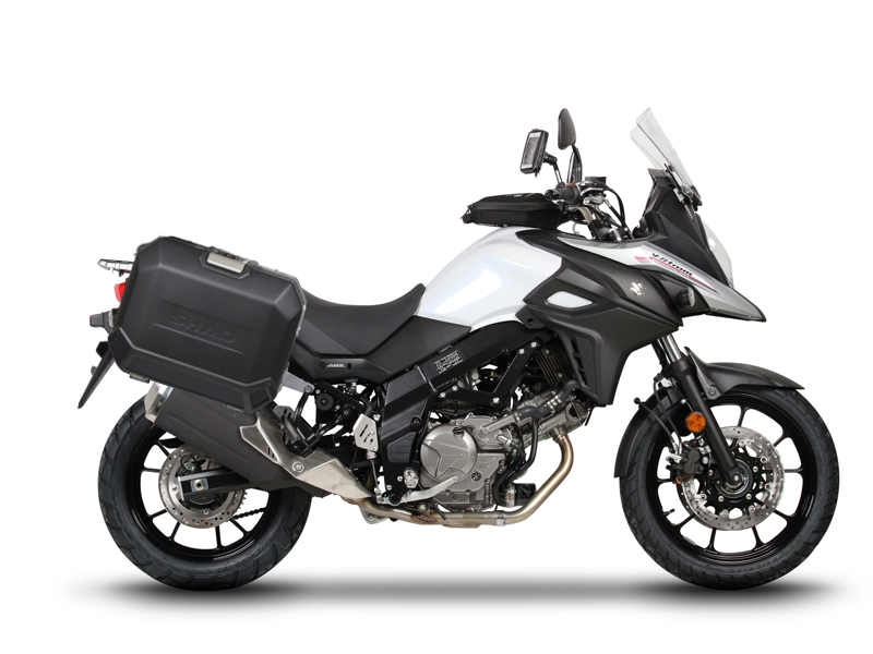 Set bočnih aluminijastih kofera sa nosači 47L SHAD TERRA BLACK SHAD SUZUKI DL 650 V-Strom