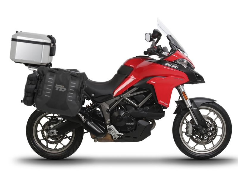 Complete set of SHAD TERRA TR40 adventure saddlebags and SHAD TERRA aluminium 55L topcase, including mounting kit SHAD DUCATI MULTISTRADA 950 / 1200 / 1260