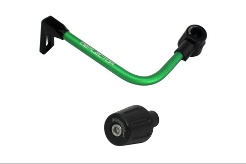 Lever guard in aluminium + right end ACCOSSATO DE005 with green hose and joint left