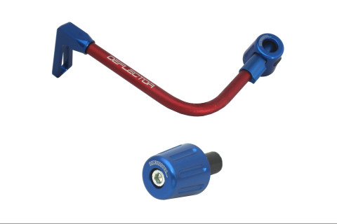 Lever guard in aluminium + right end ACCOSSATO DE005 with red hose and joint left