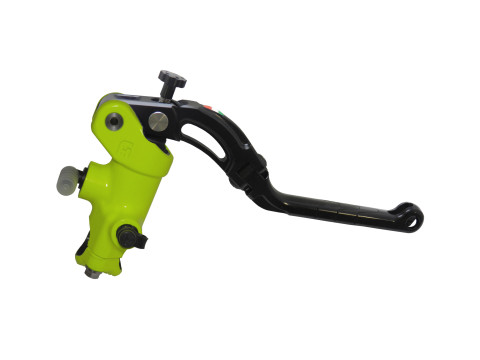 Radial brake master cylinder ACCOSSATO CY042 19x18 with black Revolution lever, painted black body