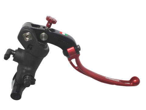 Radial brake master cylinder ACCOSSATO PC008 PRS 19 x 17-18-19 with folding lever,red