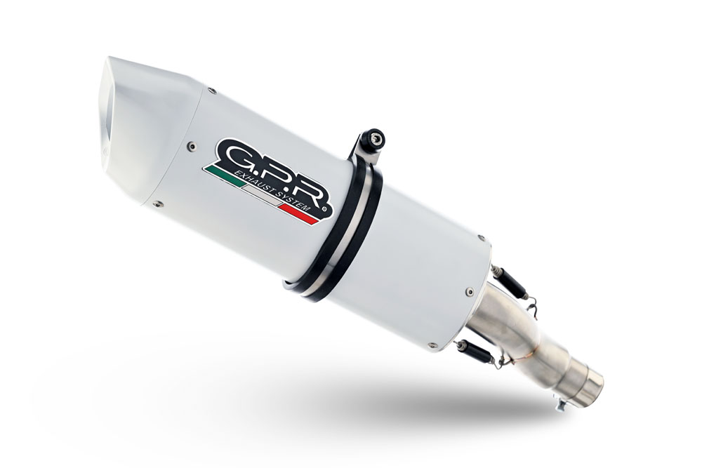 Slip-on exhaust GPR ALBUS EVO4 CF.3.CAT.ALB White glossy