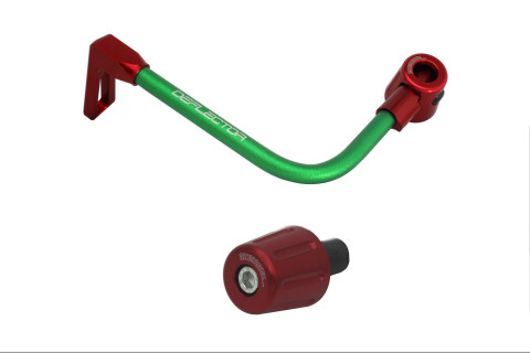 Lever guard in aluminium + right end ACCOSSATO DE005 with green hose and joint left