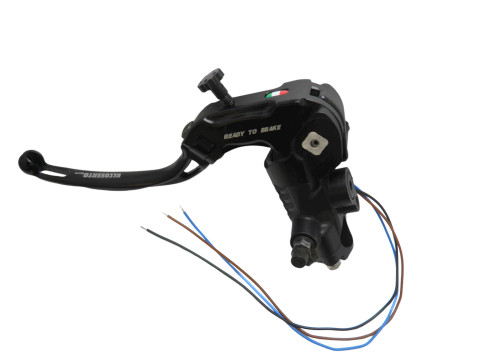 Clutch master cylinder ready to brake ACCOSSATO CY100 PRS 16x15-16-17 with black folding lever (nut + lever)