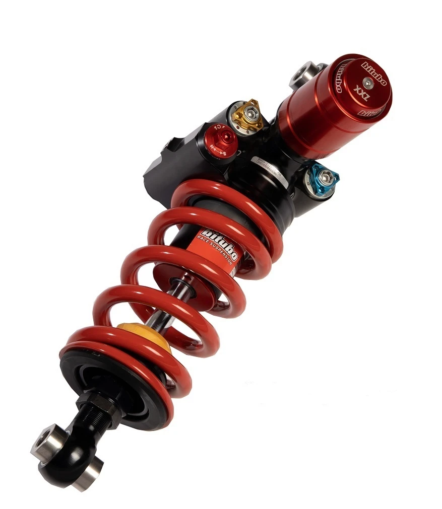 Monoshock BITUBO XXZ8 adjustable:Integ.hyd.preload, 2rebound, 2compression red spring