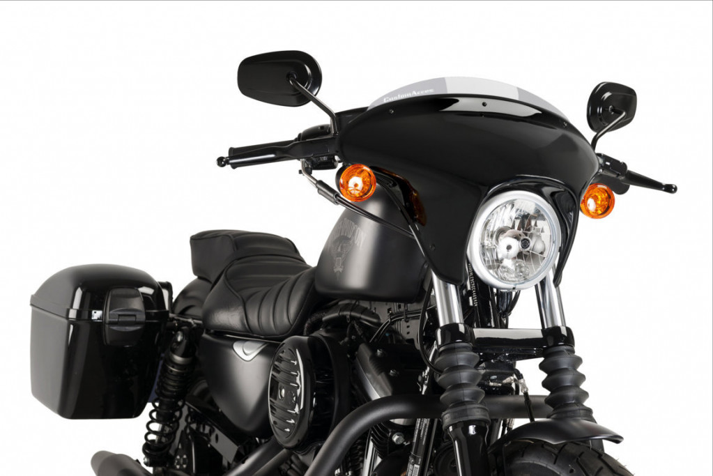 Windscreen PUIG BATWING SML 21053H smoke short for HARLEY DAVIDSON XL 883 Sportster 2009-2020, HARLEY DAVIDSON XL 883 N Sportster Iron 2009-2020