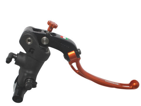 Radial brake master cylinder ACCOSSATO PC011 19 x 19 with folding lever,orange