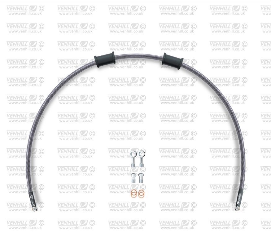 Rear brake hose kit Venhill POWERHOSEPLUS CAG-1002R-CB (1 hose in kit) Carbon hoses, chromed fittings