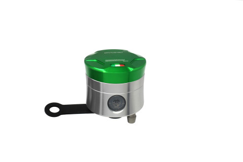 Brake fluid reservoir ACCOSSATO CNC-worked FU104 straight bracket included green